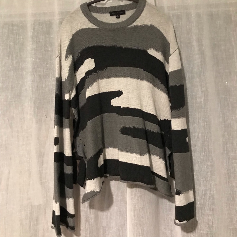 Grey Camo Oversized Sweater, Bell Sleeves